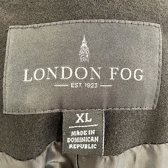 London Fog Double Breasted Peacoat with Scarf XL - Picture 7 of 9